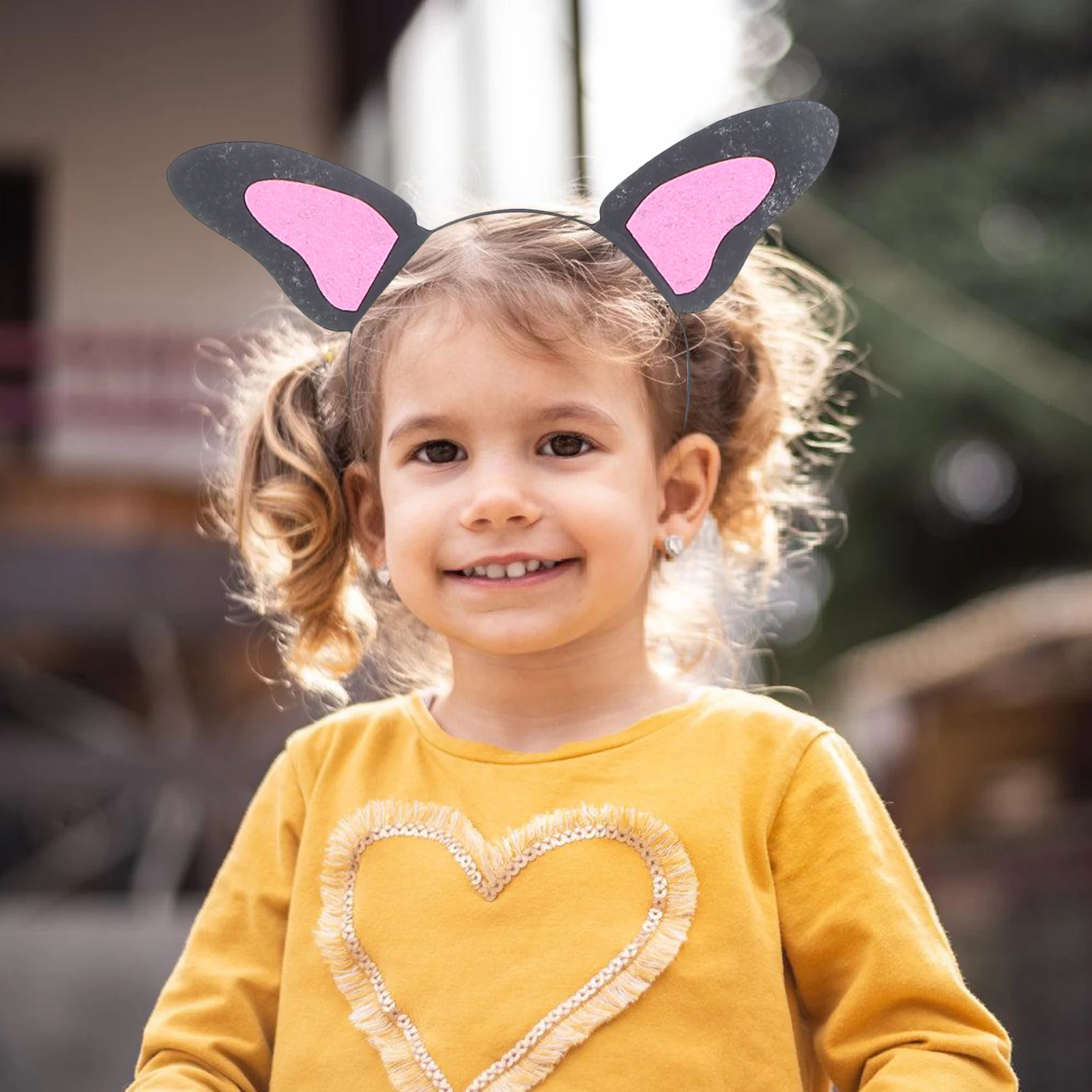 

Black Dog Headband Animal Ear Hairband Themed Cosplay Supplies Small Skirt Tulle Black Mesh Dress Halloween Accessories Women