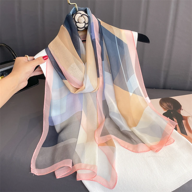 50*160cm Fashion Chiffon Soft Scarf Women Shawl Scarves Breathable Sun Beach Sunscreen Lady Bandana Wrap HIjab Pashmina