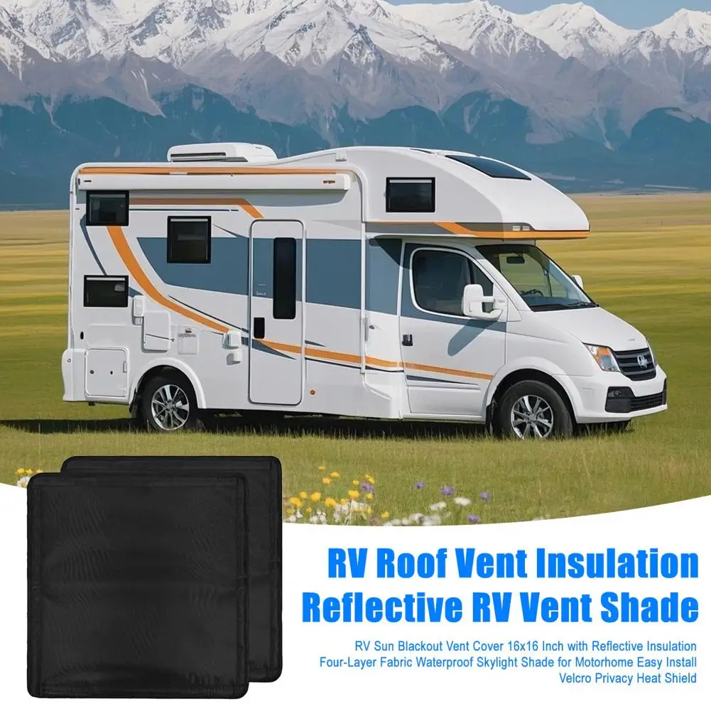 RV Skylight Shade 2Pcs RV Sun Blackout Vent Cover Reflective Heat Insulation Window Shade Motorhome Roof Ventilation Shields