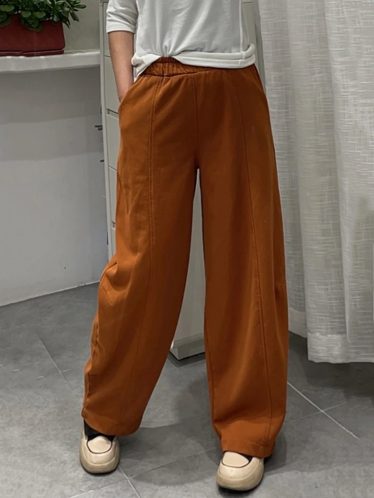 Amax LuluE Korean Autumn Womens Fashion Fitness Cotton Pants Loose Casual Clothes Ladies Classic Luxury Elastic Waist Trousers