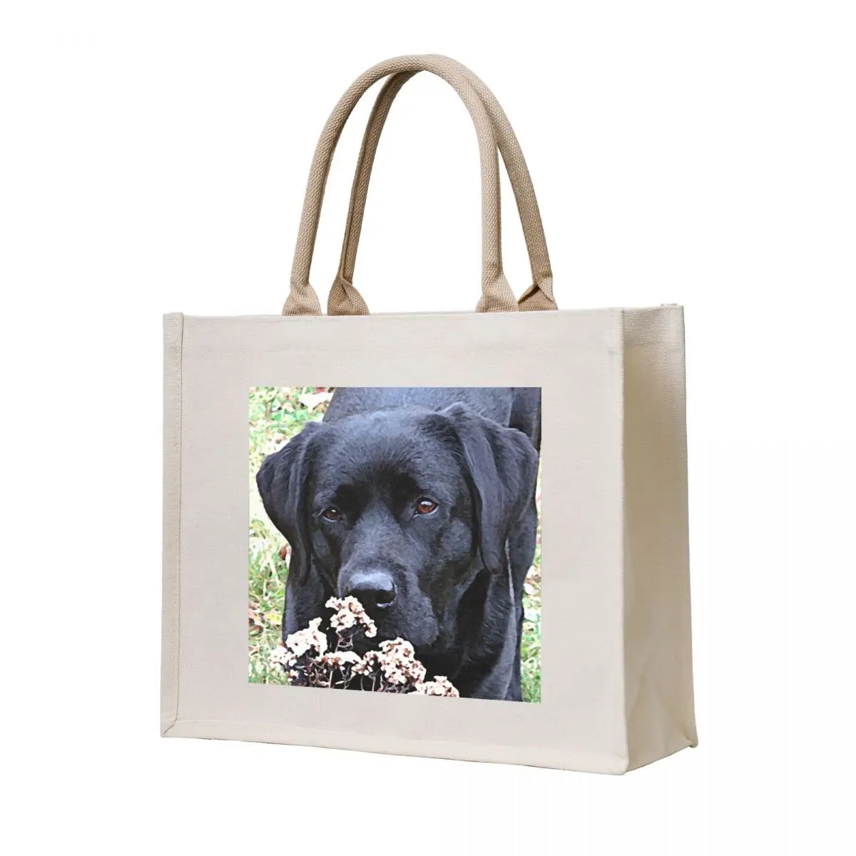

Take Time - Black Labrador Tote Bag reusable shopping bag shopping bags foldable Canvas stote bag