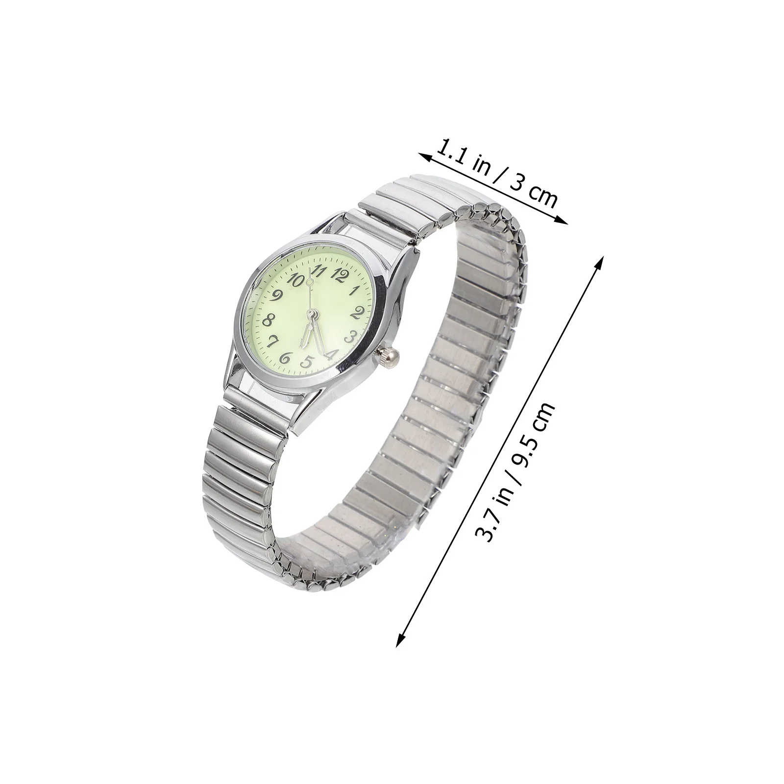 Reloj Digital informal con banda elástica luminosa, plateado, cómodo, ligero, a la moda, informal, para negocios, al aire libre, Digital para personas mayores