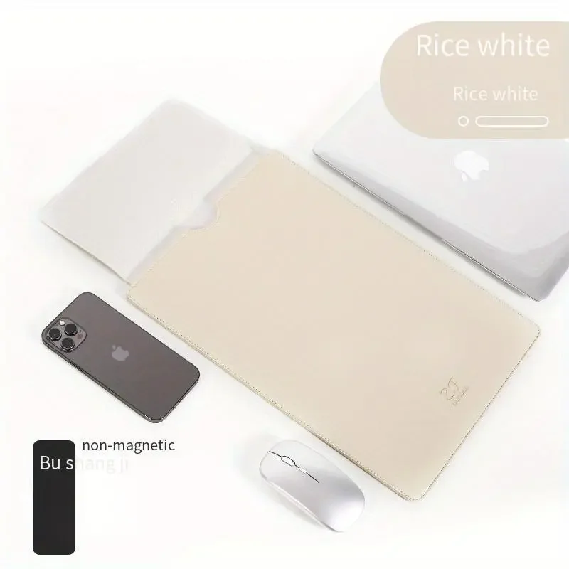 16 Inch Laptop Sleeve Case Lightweight Waterproof Wear-resistant PU Notebook Computer Inner Bag Flip Cover iPad Protective Sleev