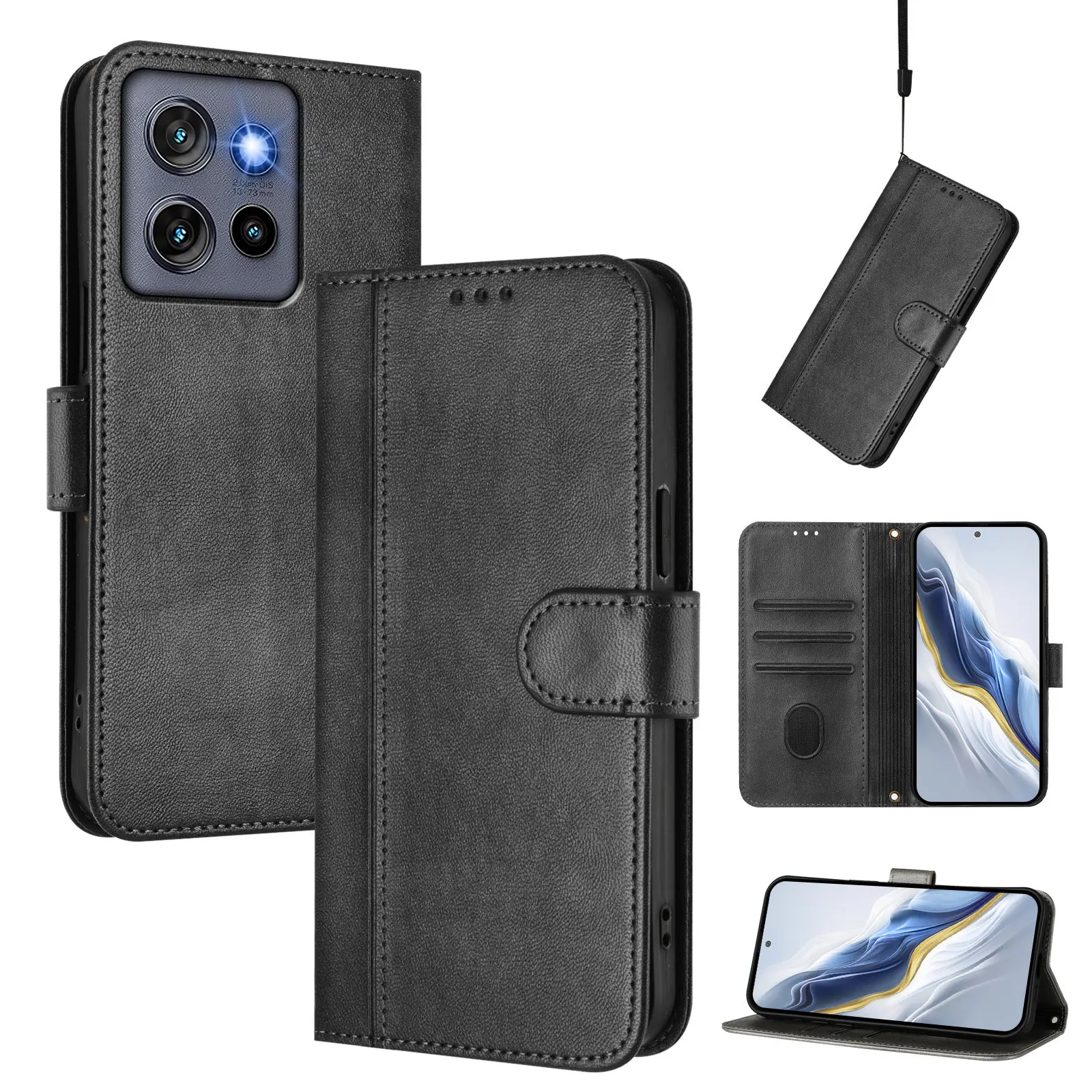 Phone Cases Motorola Edge 2025 - Flip Leather Case for Motorola Edge