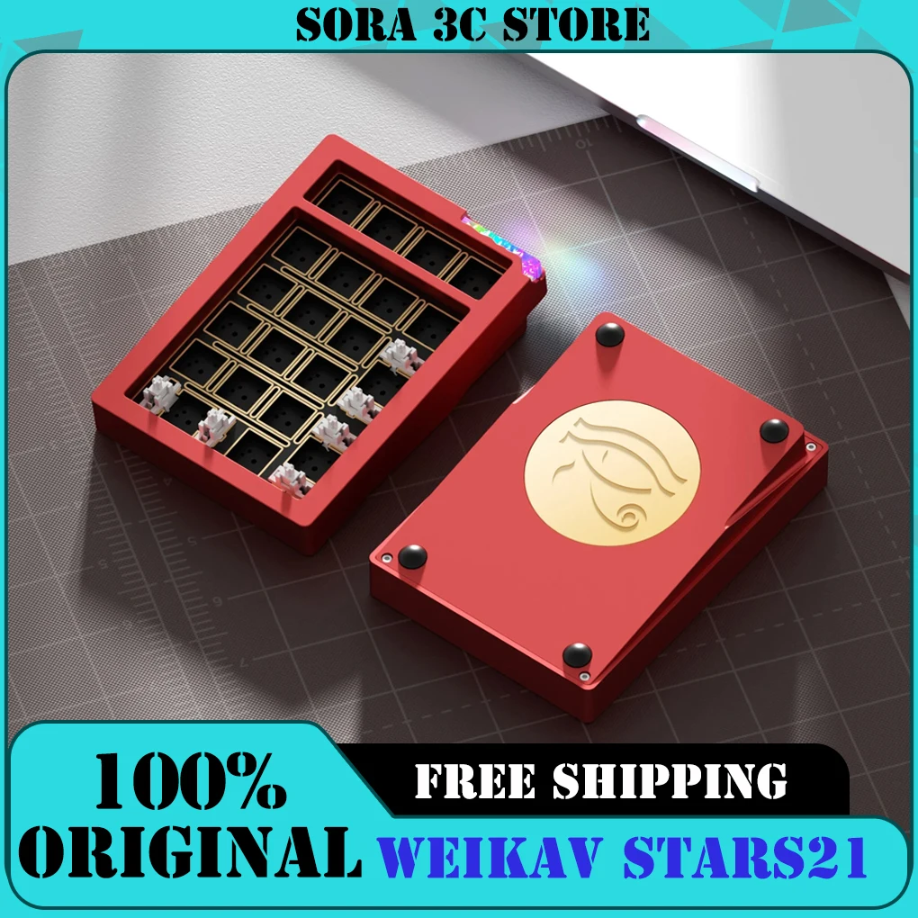 

Беспроводная механическая мини-клавиатура Weikav Stars21S с RGB-подсветкой, возможностью горячей замены, тремя режимами подключения, алюминиевым корпусом, для самостоятельной сборки, для киберспорта и гейминга