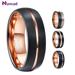 Nuncad 8mm Tungsten Carbide Rings Comfort Fit New Cool Charming Men's Fashion Jewelry Wedding Band Tungsten Steel Ring hot sell