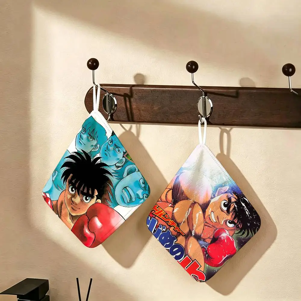 H-Hajime No Ippo Anime Boxing Hanging Polyester Cotton Towel, Reusable Hand Wiping Cloth, Wear Resistant for Home Kitchen Sink