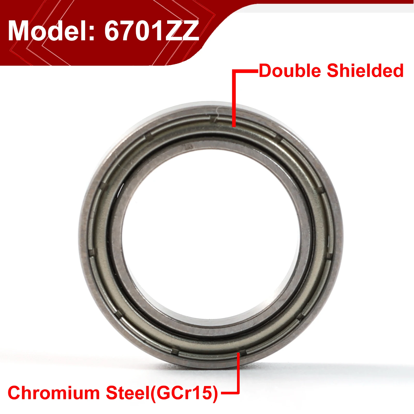 For Automobile Car Motor Electric Curtain 10X 6701ZZ Deep Groove Metal Chrome Steel Double Shielded Ball Bearing 12mm 18mm 4mm