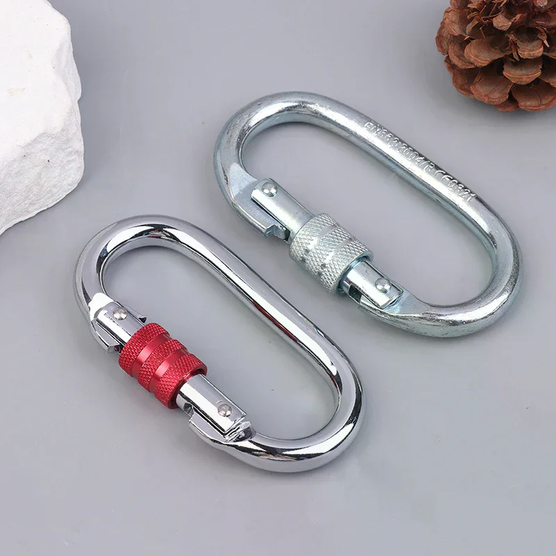 25KN High Strength Climbing Safety Lock Buckle O-shaped Electrophoresis Professional Carabiner Rappelling Climbing Supplies