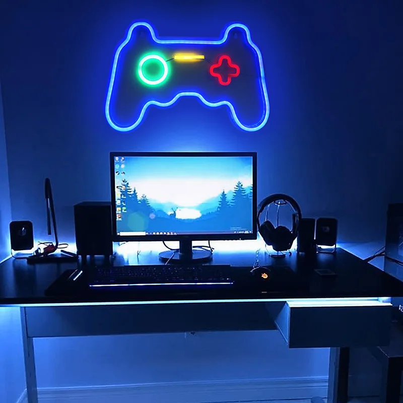 Luce decorativa per sport elettronici a tema giochi - Lampada per atmosfera a LED con design controller, decorazione della stanza ​