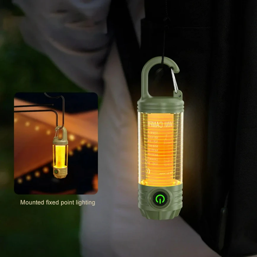 LED Camping Lantern with 5 Brightness Emergency Light Rechargeable Camping Light Flashlight for Blackout Hiking