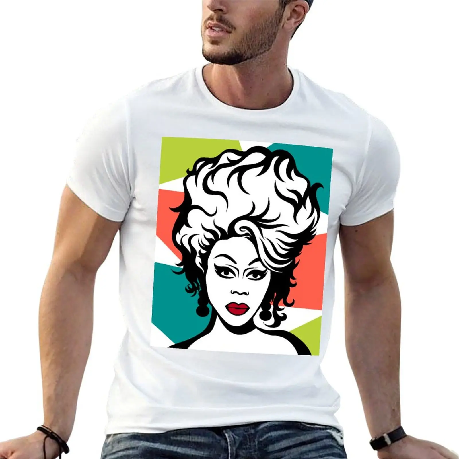 

t soft T-Shirt 100% t cotton cotton Pop for RuPaul shirts Art shirts man