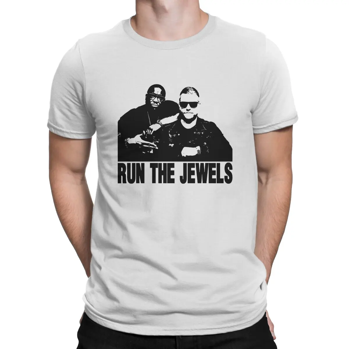 Run The Jewels Band Creative TShirt for Men Together Round Neck Basic T Shirt Hip Hop Birthday Gifts Streetwear