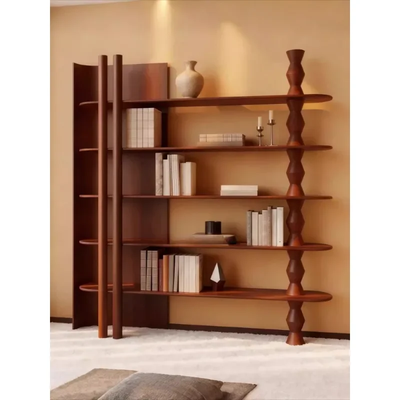 AB03  French solid wood wall shelf modern minimalist study display locker