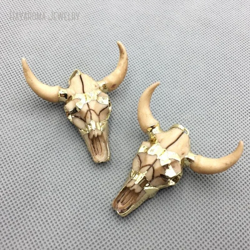 13Pcs Longhorn Boho Animal Skull Bull Necklace Pendant Southwestern Bohemian Jewelry Charm Cowboy Gift