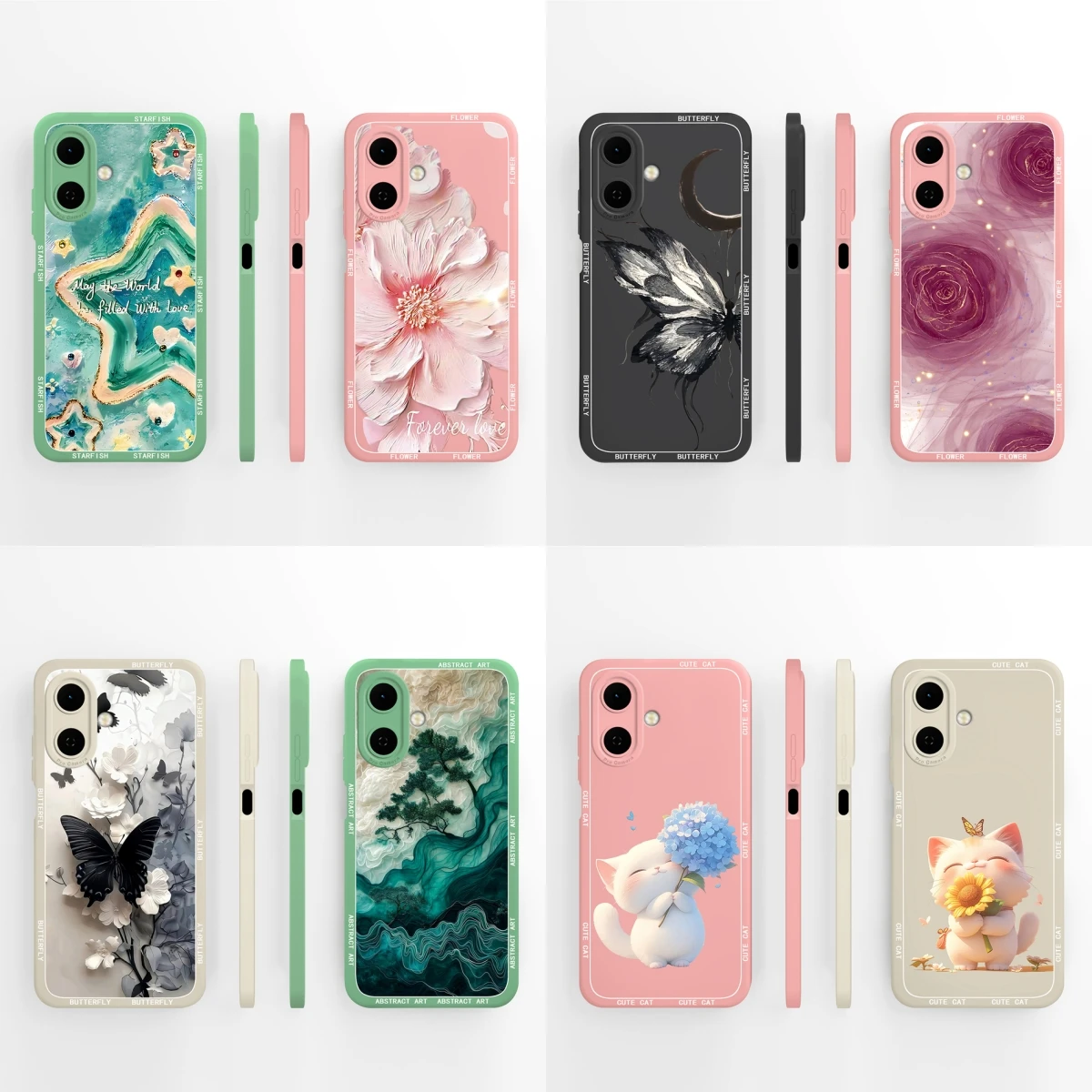 Para Tecno Spark Go 2 Funda de teléfono mariposa Rosa Premium suave silicona líquida parachoques para Spark Go2 Funda protectora a prueba de golpes
