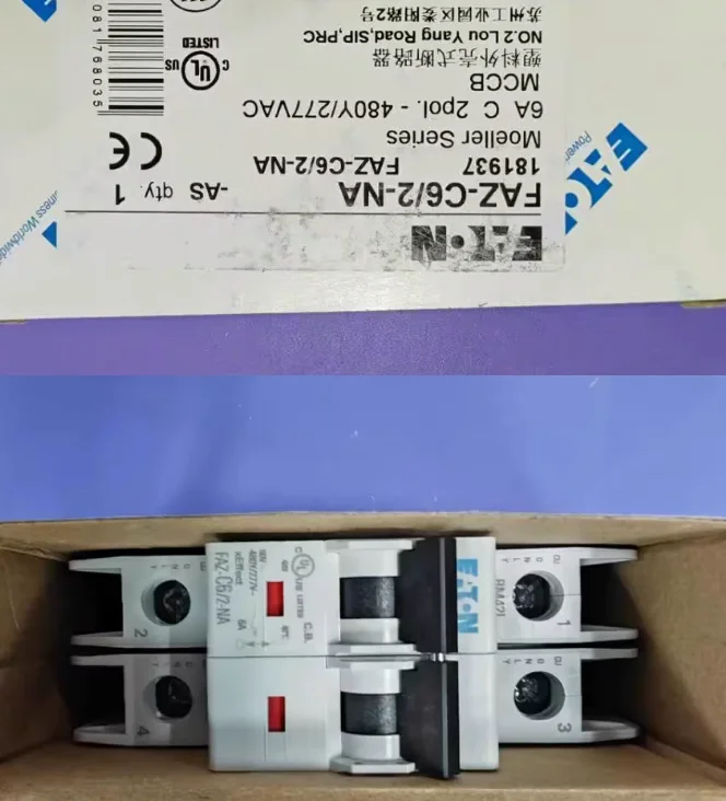 New original EATON miniature Circuit Breaker FAZ-C6/2-NA