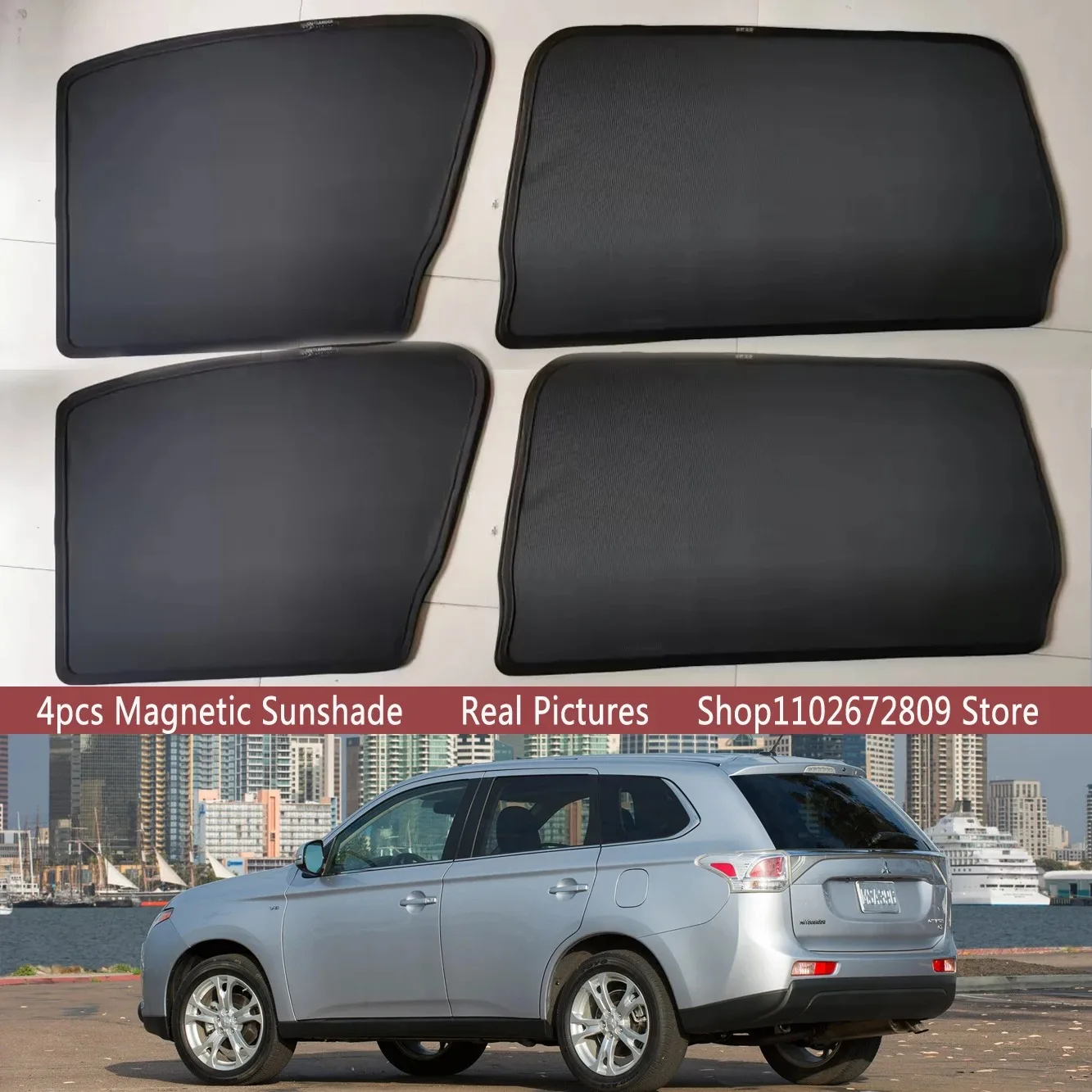 

Magnetic Car Sunshade Shield Front Windshield Frame Curtain Sun Shades For Mitsubishi Outlander ES PHEV 2013 - 2021 Accessories
