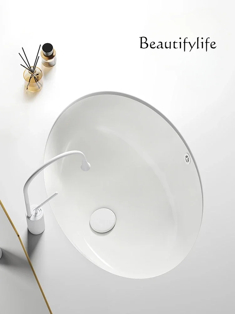 Oval under-counter basin Embedded ceramic wash basin Size Size Household wash face Single basin Balcony