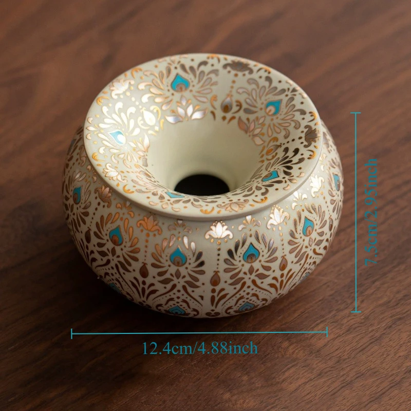 Elegantly Designed Ceramic Ashtray Dustproof Lotus Vine Office Tea Wastebasket Luxury Feel Home Living Room Creative Gift