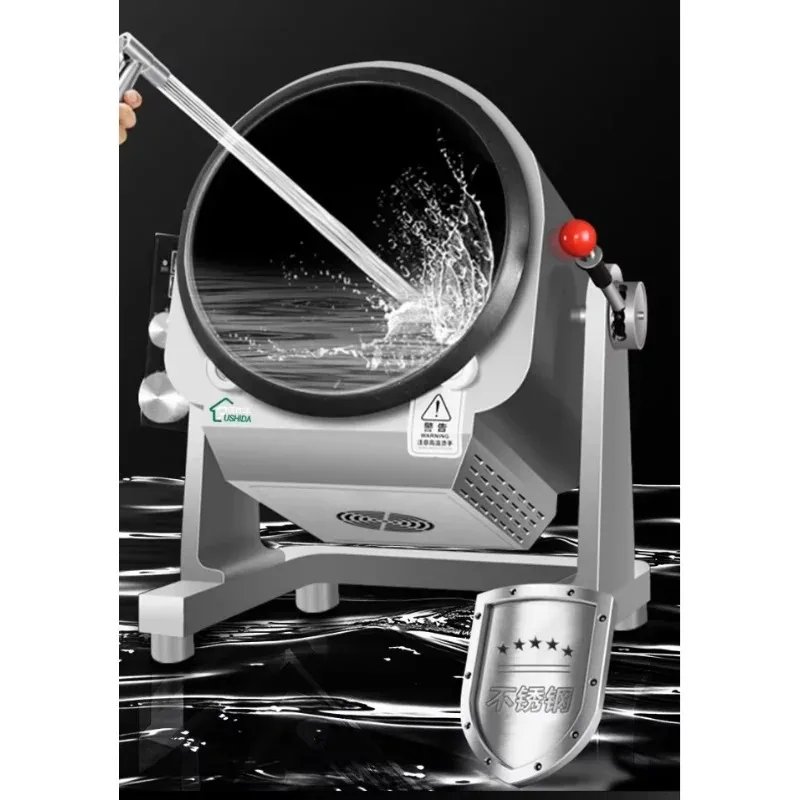 Máquina Wok Robótica Comercial Inteligente para Cocinar Arroz Frito con Huevos, con Tambor Giratorio Automático, a Gas