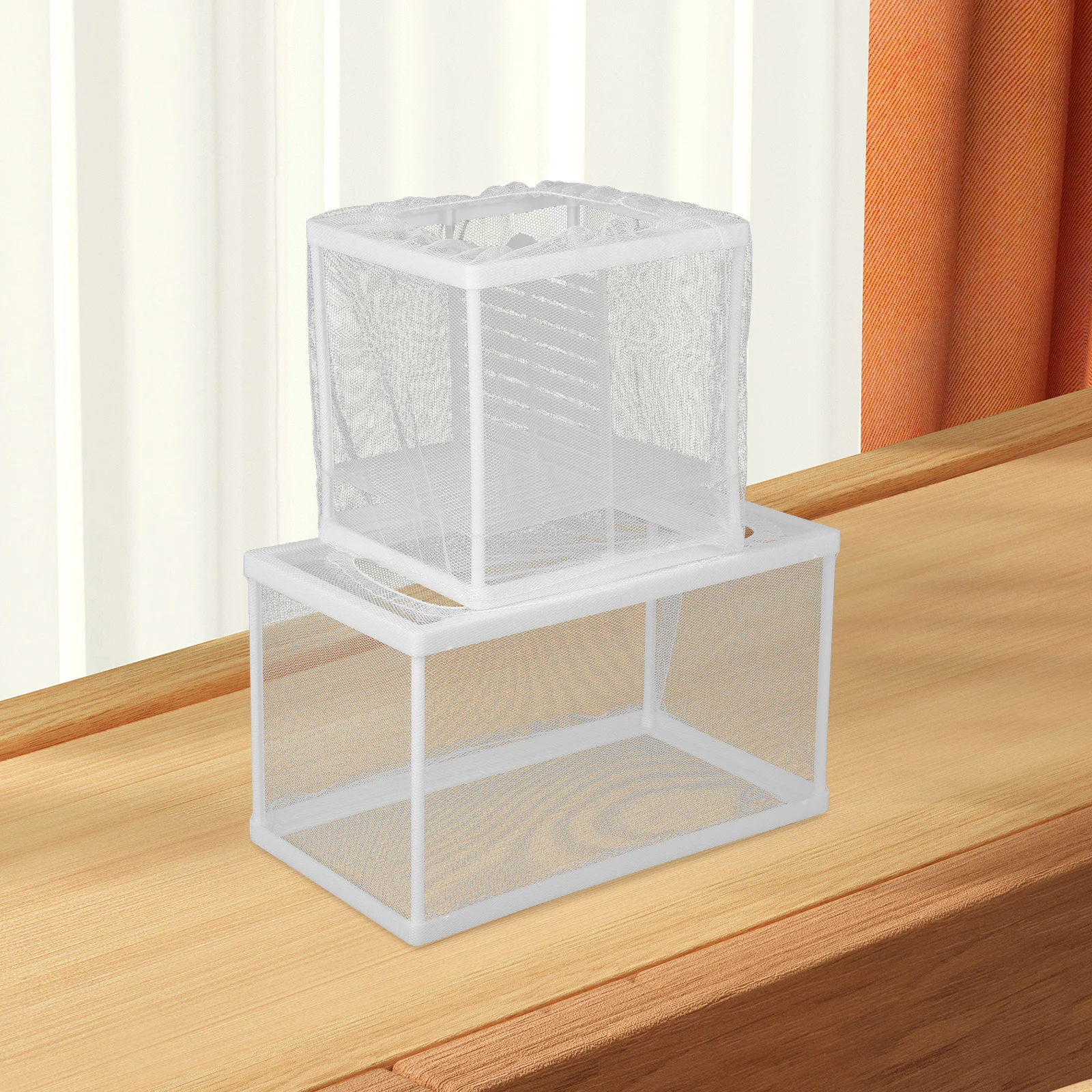 

2Pcs Aquarium Isolation Box Transparent Floating Fish Tank Breeding Mesh Separation Net Hatchery Incubator Fish Separator