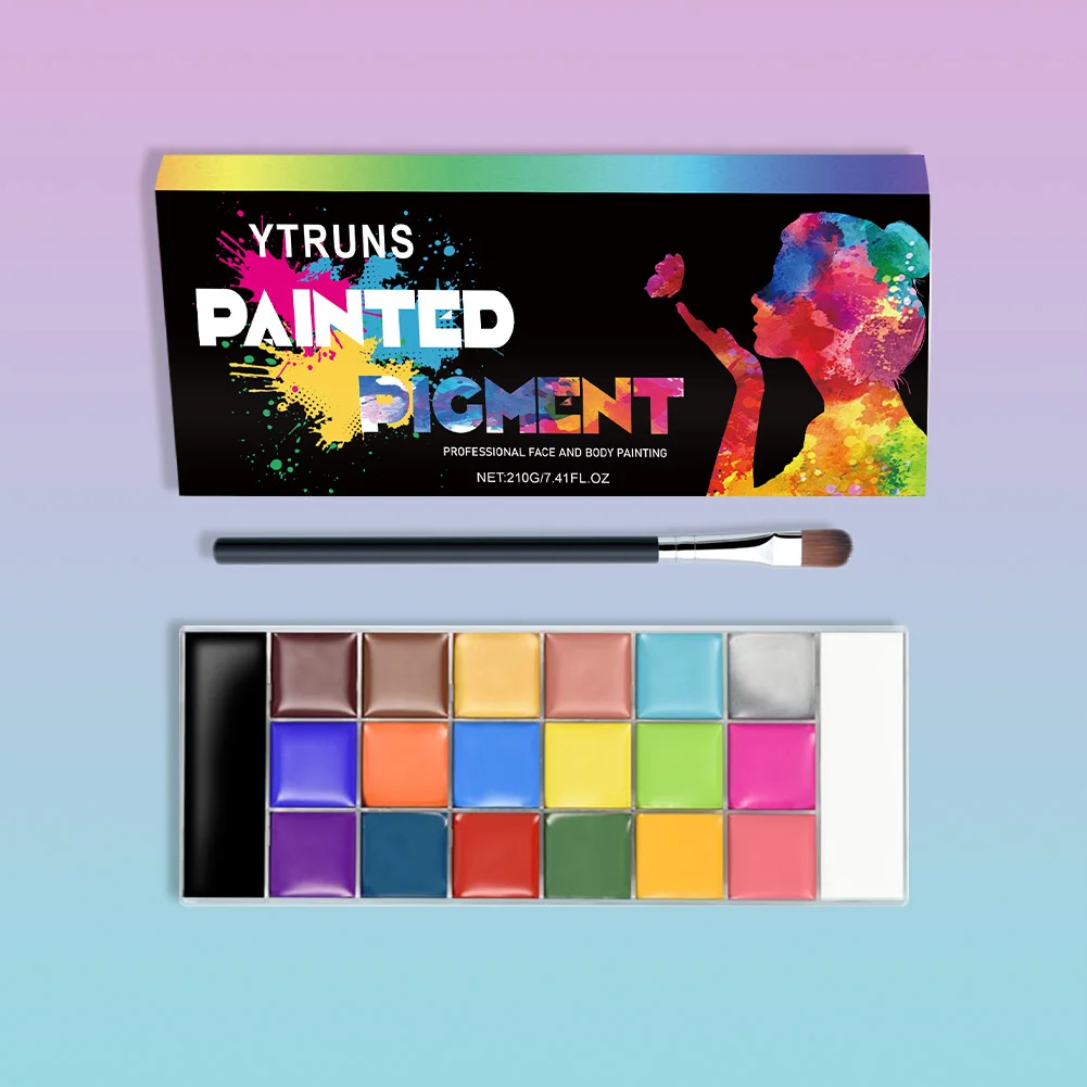 水溶性メイクアップパレット、水活性化アイライナーパレット、20色のフェイスペインティングアイライナーメイクアップ、アート、ハロウィーン、カーニバル