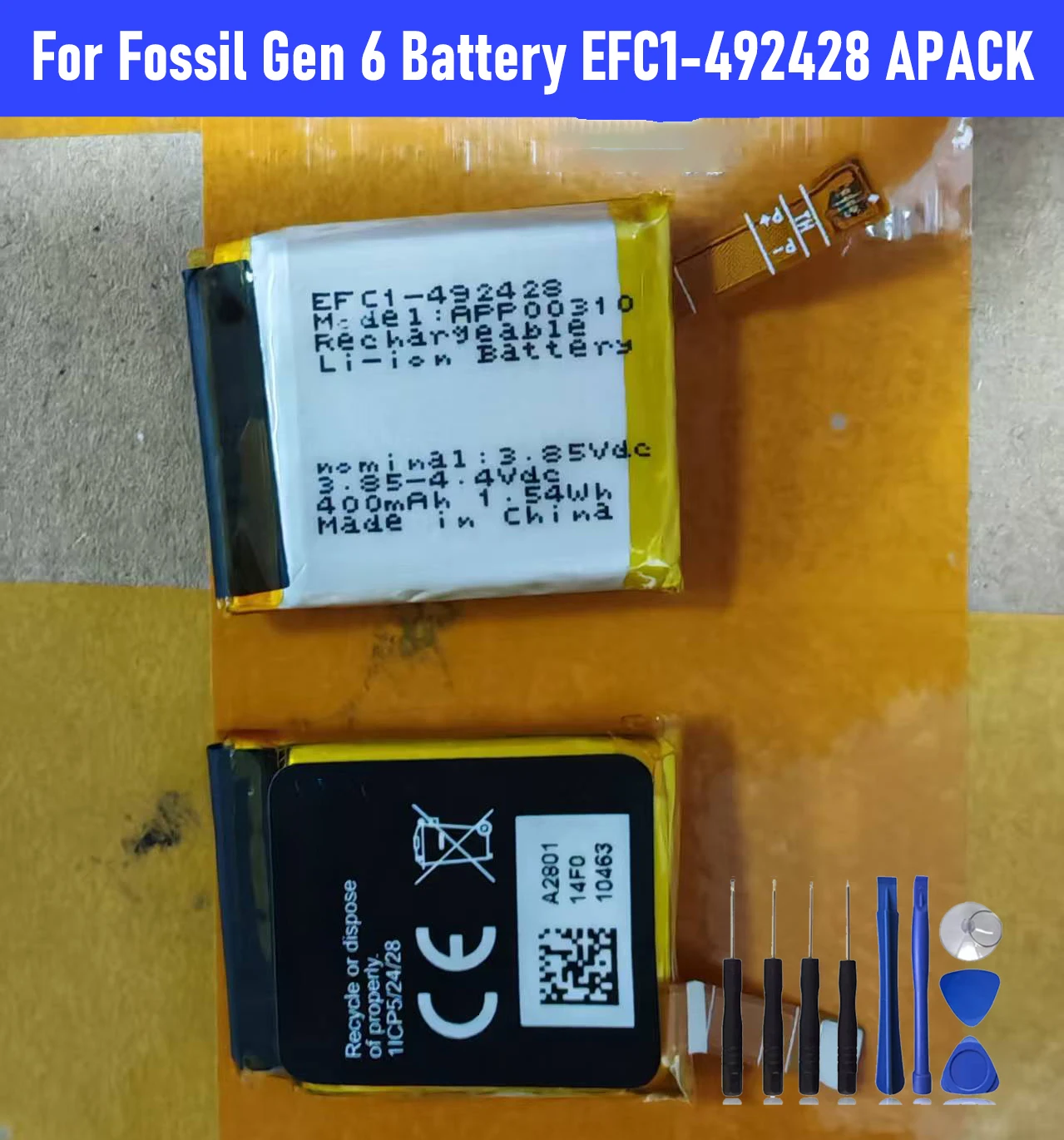 2025 YEAR EOTABACC 100% New Original Battery APP00310 For  Fossil  Gen 6 /EFC1-492428 Battery +Tools