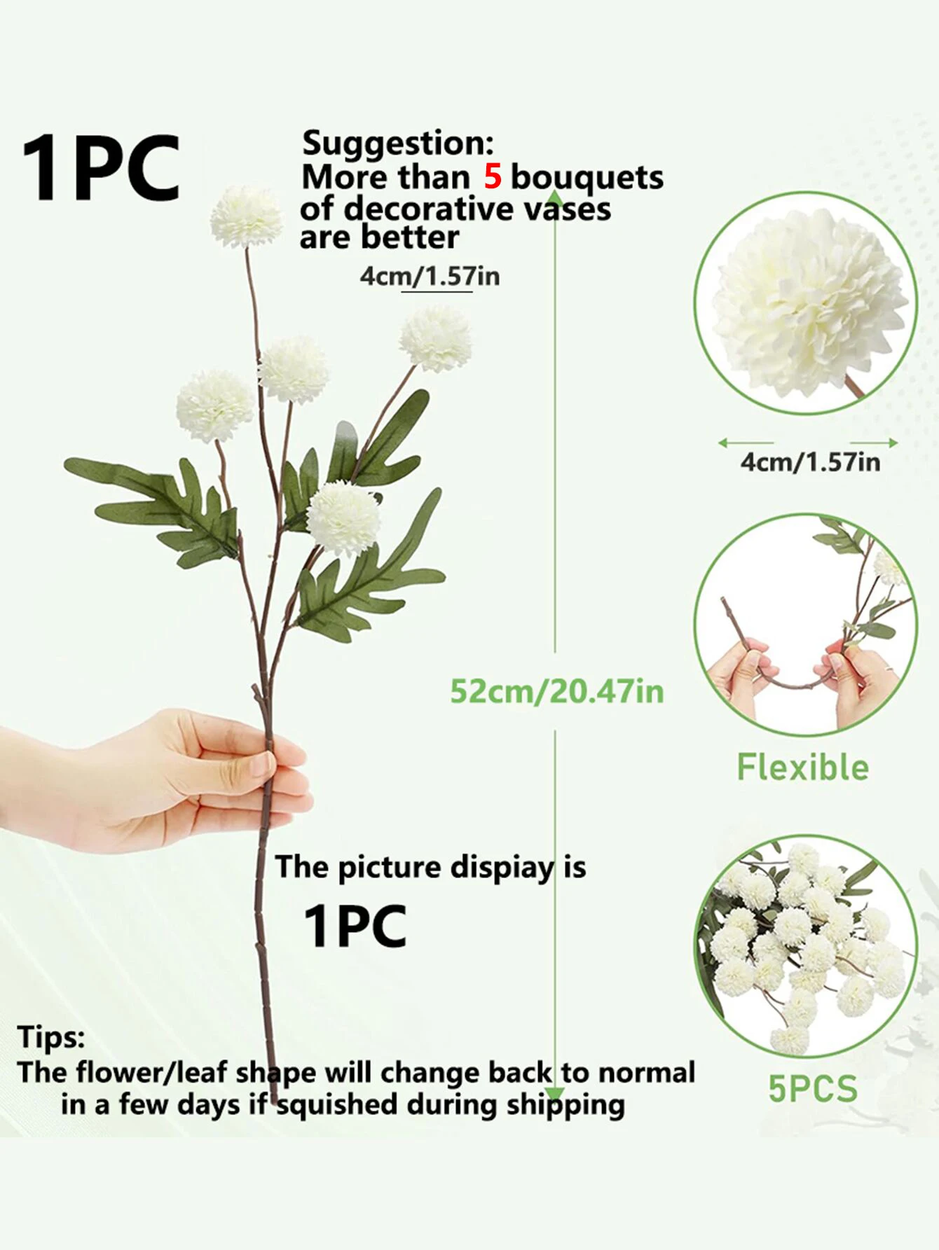 Künstliche Blumen Bestseller Seiden-Chrysanthemen Heimdekoration Hochzeit Brautstrauß Vase Valentinstag Deko Garten DIY Geschenkbox Scrapbook – Detail 12