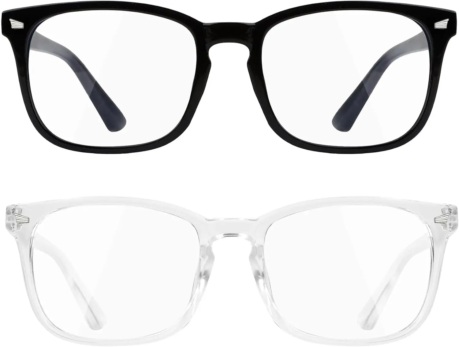 

2 Pack Non-Prescription Blue Light Glasses Unisex Lightweight Eyewear