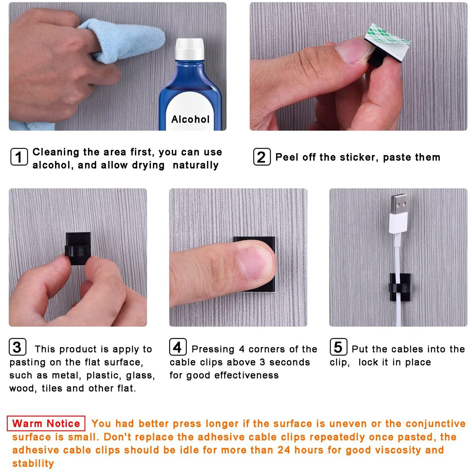 

100pcs Strong Self-Adhesive Cord Holders For Home Office Cable Management Organizer Adhesive Cable Holder Cord Clips Sticky Wire
