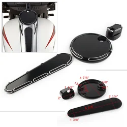 Motorcycle Fuel Tank Gas Door Cover Dash Insert Ignition Cap For Harley Touring FLHX FLTR FLHT & H-D FL Trike 2008-2013