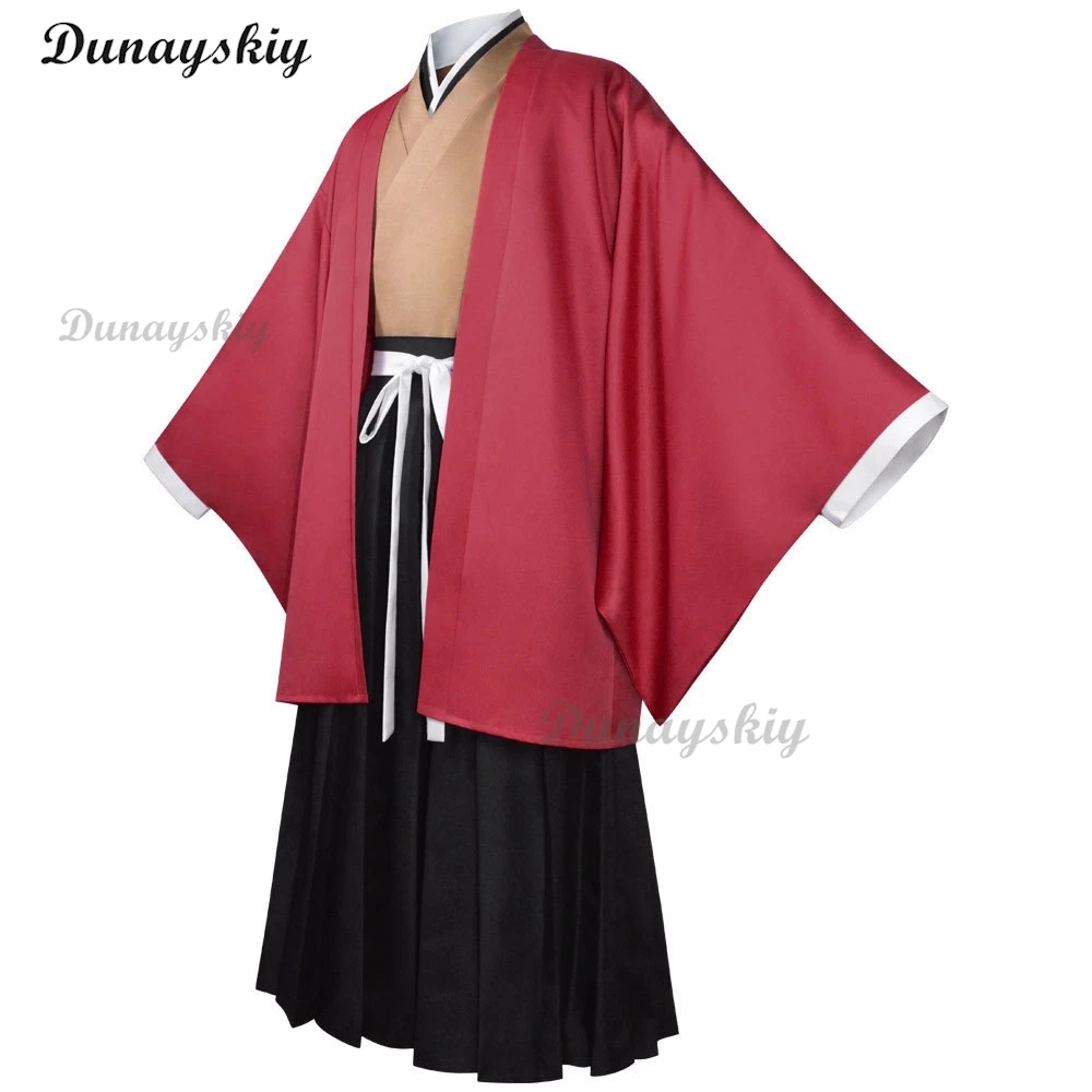 Tsugikuni Yoriichi Cosplay Anime Costume Kimono Suit Men Red Cloak uniform Suit Party Outfit for Men