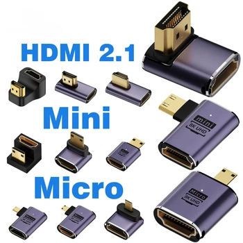 Adattatore cavo HDMI2.1 convertitore mini micro hdmi a HDMI 2.1 48Gpbs 8K60HZ 4K120HZ per proiettore HDTV PS4 PS5 PC portatile