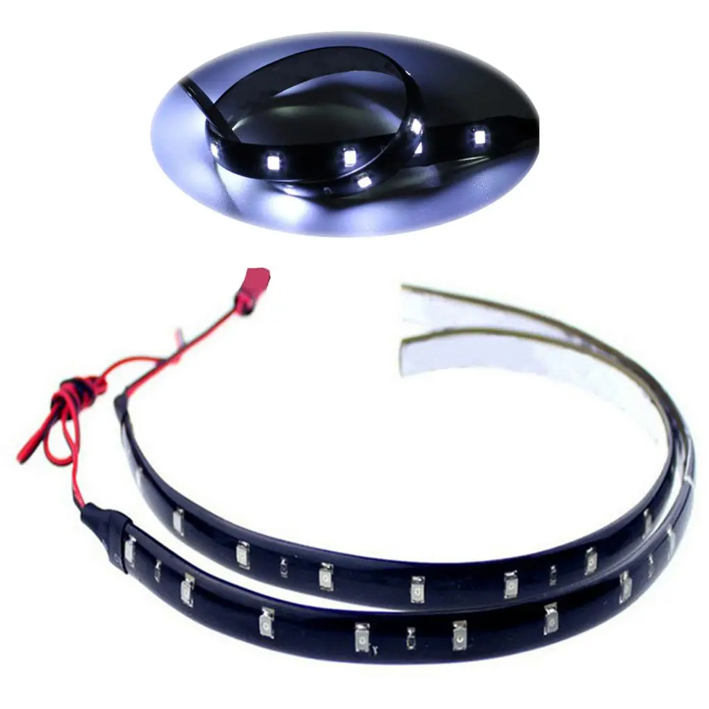 2pcs Flexible 30cm 15SMD Car LED Strip DRL Waterproof Car LED Decorative Lights