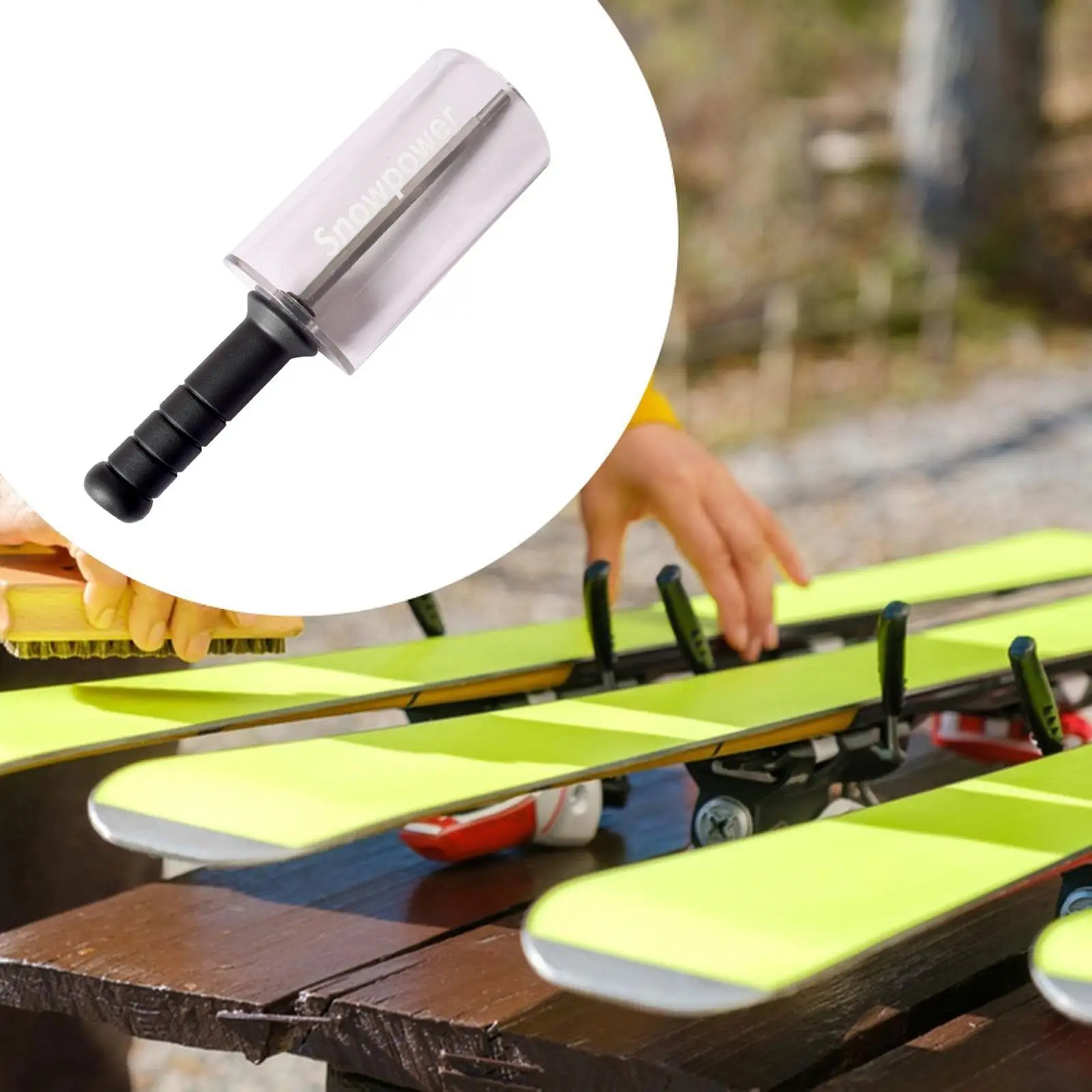 ฝาครอบแปรงสกีเพลาแปรงลูกกลิ้งไฟฟ้ากันสนิมสกีหมุนแปรงจับสําหรับอุปกรณ์สกีหิมะแว็กซ์กีฬากลางแจ้ง