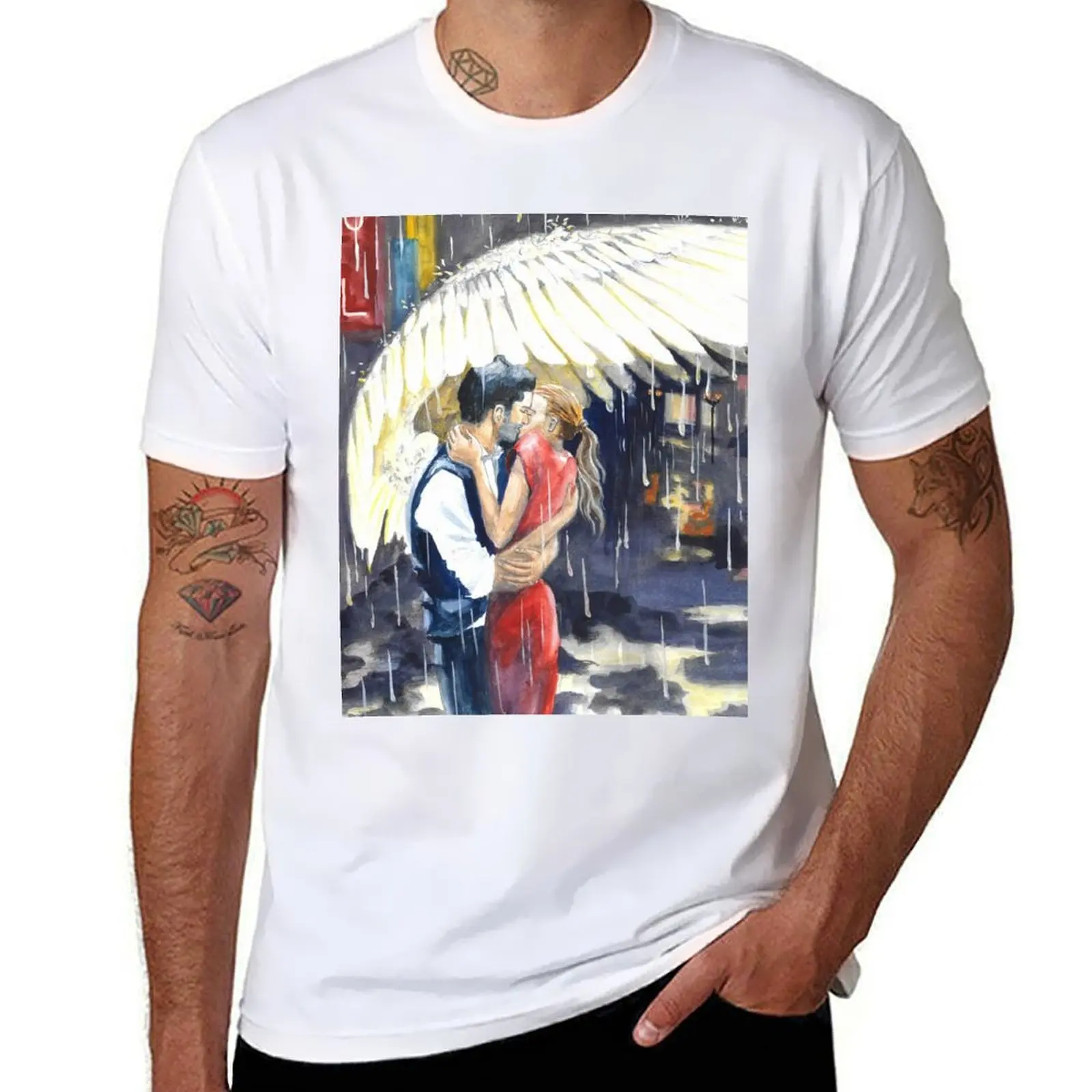 Deckerstar - feathery shelter from the rain T-Shirt Basic Simple Design Short Sleeve Shirt