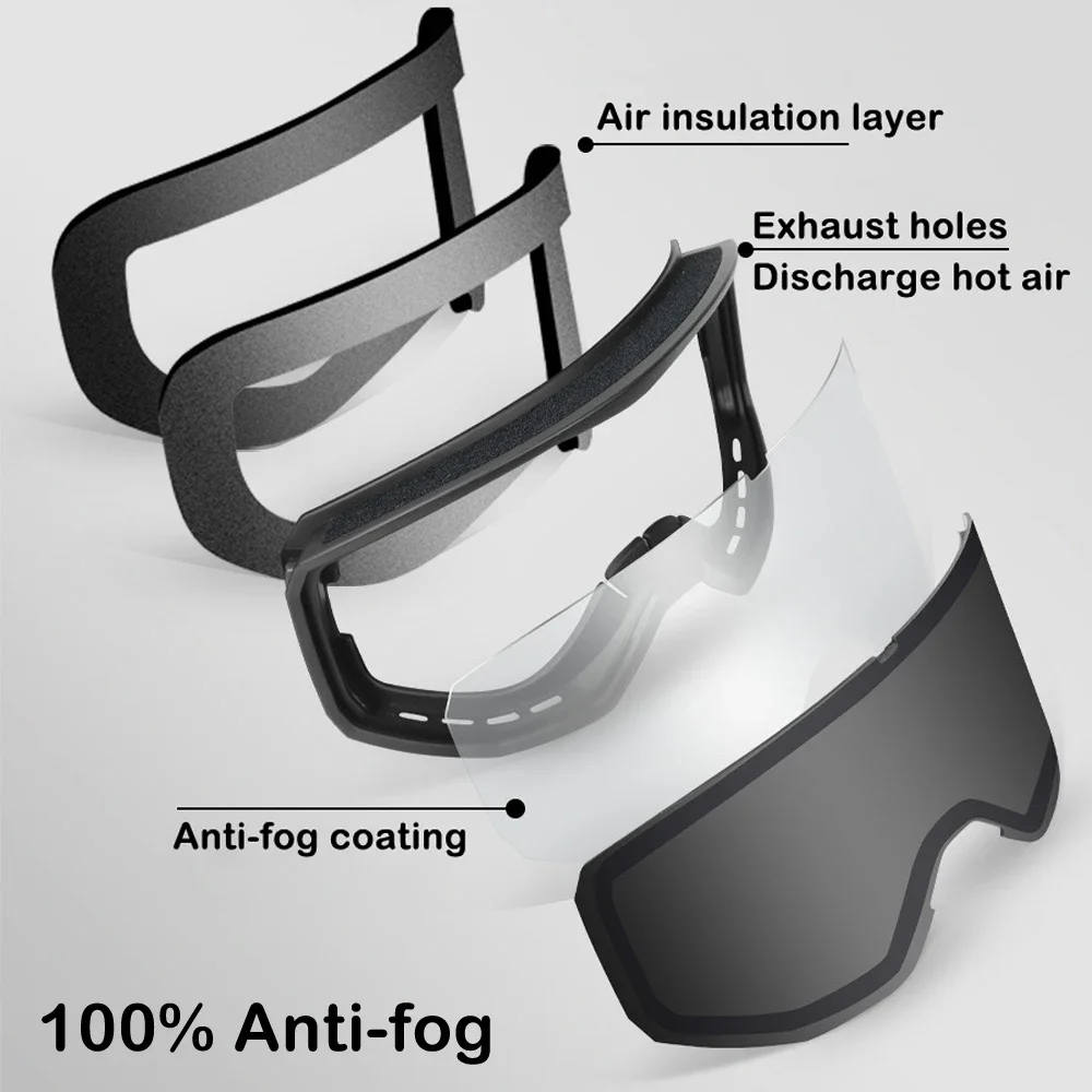 Ski Goggles Snowmobile Ski Mask for Men Women Anti-Fog Double Lens Winter Snowmobile Glasses Skiing UV400 Snowboard Accessories