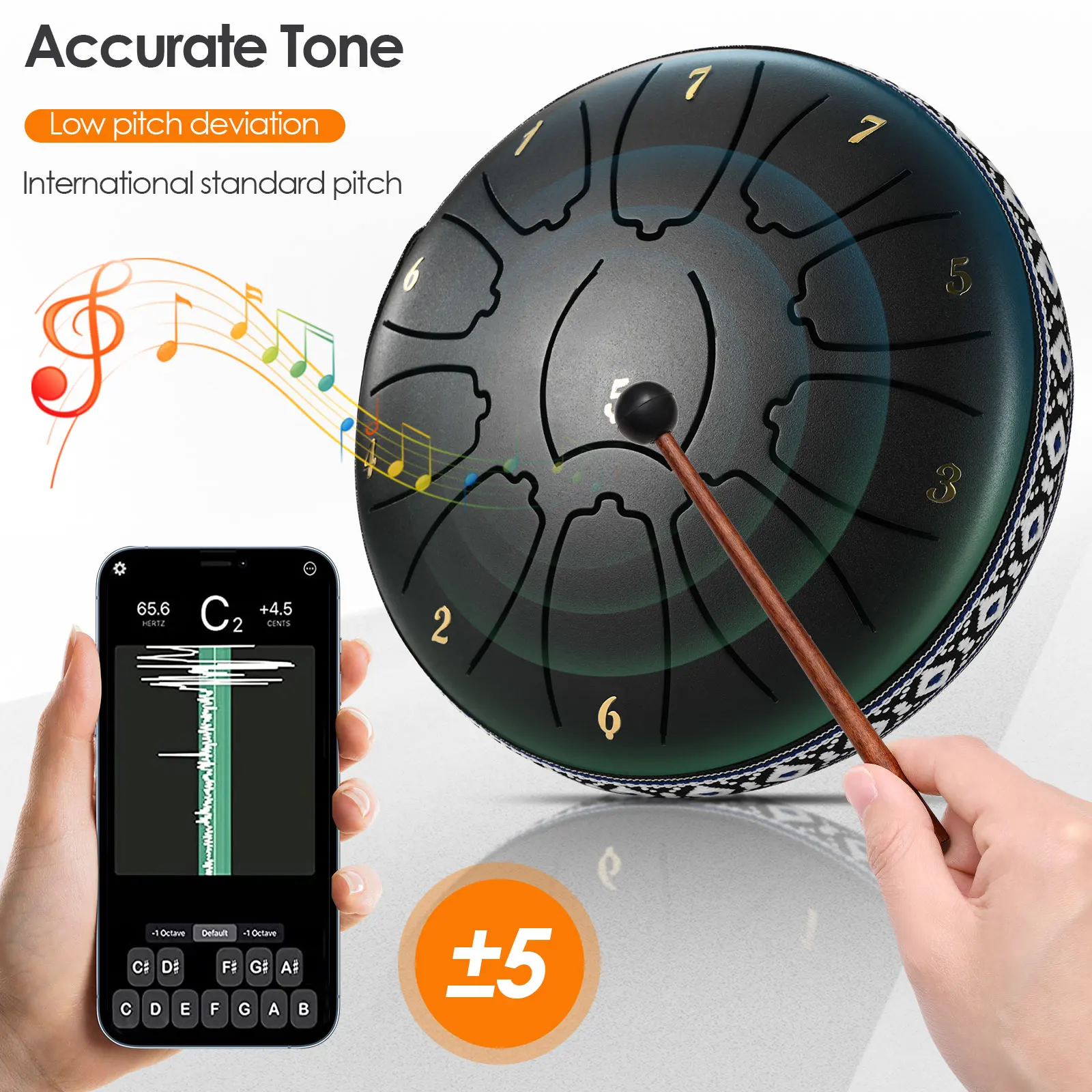 6 inch 11-Tone Steel Tongue Drum Hand Pan Drums with Drumsticks Percussion instruments Musical Instruments drums Music drum set