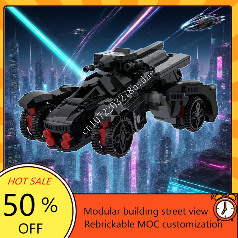 624PCS Technical Arkham Knight Batmobile UCS MOC Car Vehicle Custom Puzzle Technical DIY Set Toy For Birthday Child Holiday Gift