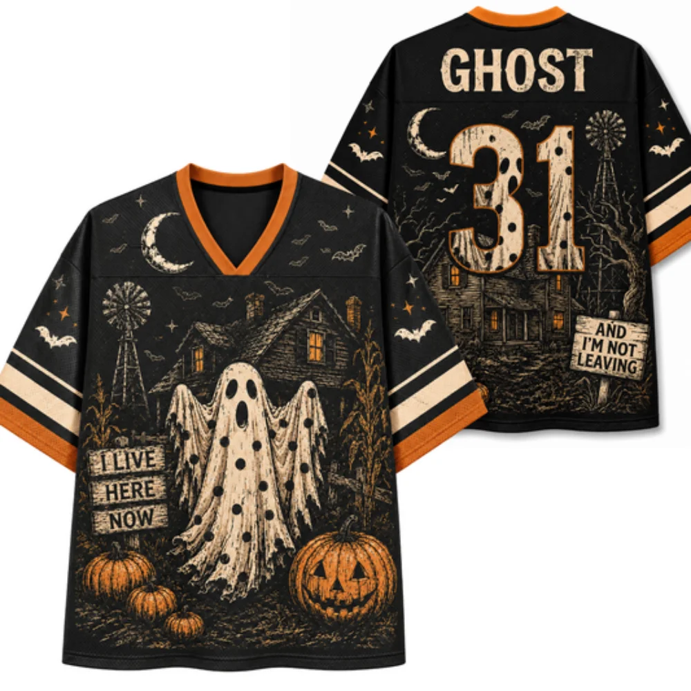Summer Hot Selling Retro Fun Halloween Pumpkin Print V-neck Y2K Fashion Jersey for Adults and Children Plus Size Sports T-shirt
