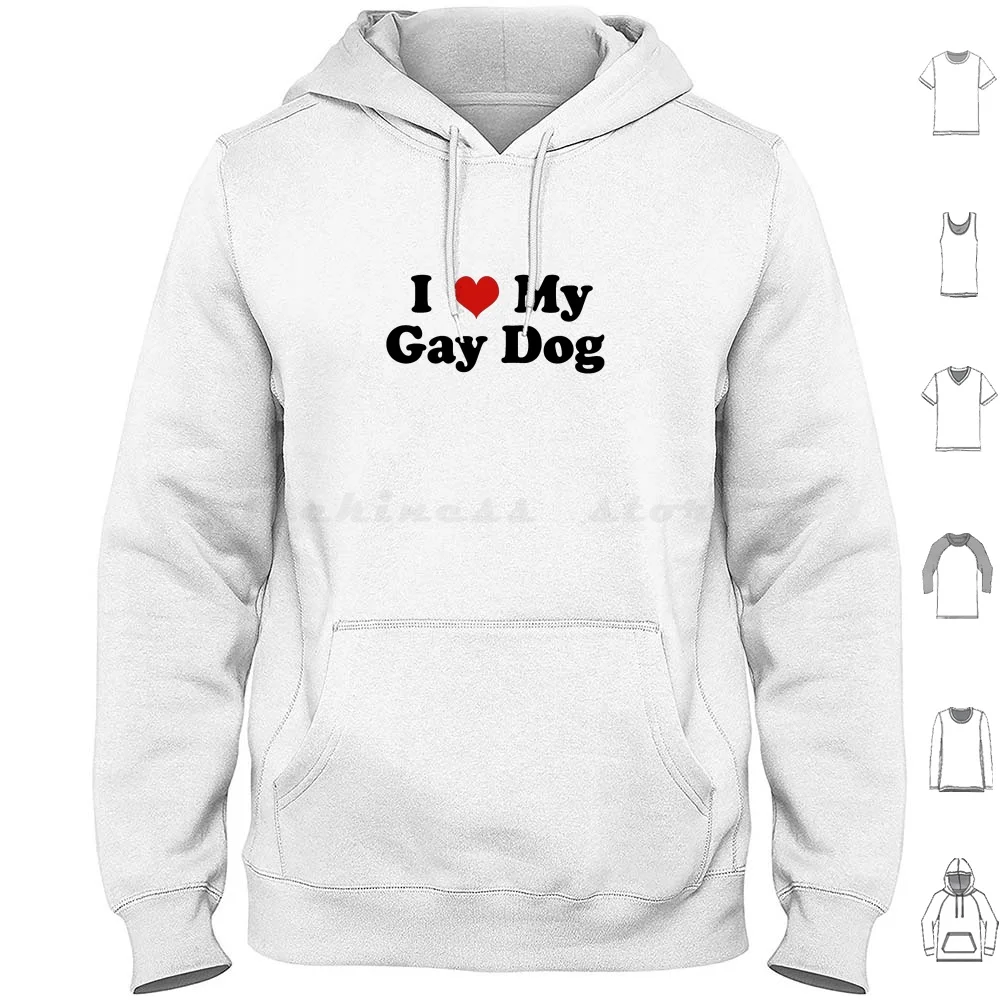 I Love My Dog Hoodie cotton Long Sleeve Love My Dog Pet Animal Puppy Brother Bro Sibling Parents Parent Mom Dad Son Daughter