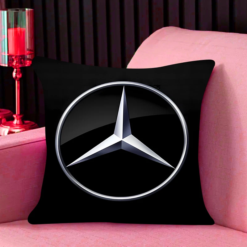 Pillow Cover iving room car restaurant deck chair Dakimakura Fashion Throw Pillows Square Home decor M-Mercedes-Benz Pillowcase