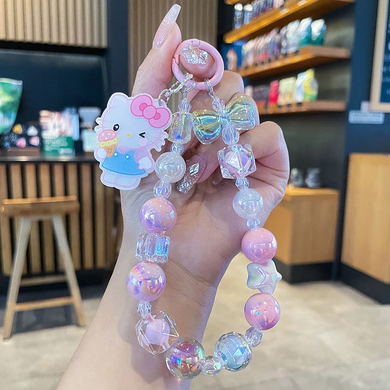 Sanrio Cartoon Crystal Telefon komórkowy Wiszący łańcuszek Etui na telefon Brelok Smycz Unisex Nadaje się do Iphone Huawei Xiaomi Honor