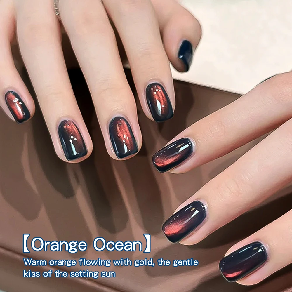 Kania 5 مللي 2025 موضة جديدة القط العين هلام طلاء الأظافر البرتقال الزجاج لون البحر المغناطيسي التدرج الخريف والشتاء مسمار الفن لوازم