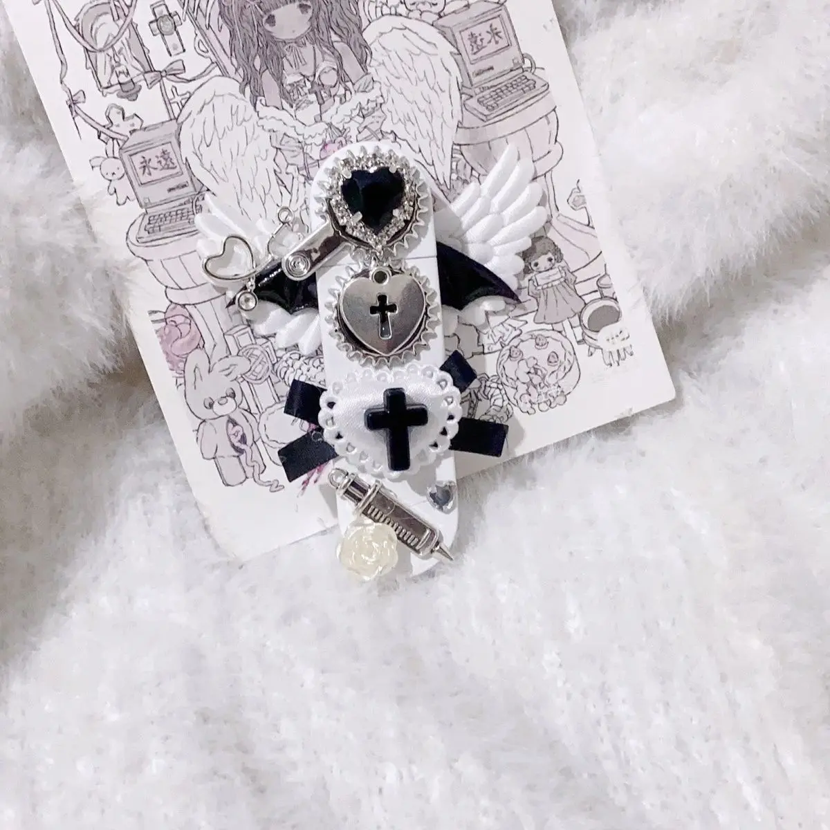 Original Jirai Kei Gear Inflatable Windproof Lighter Black Pink Girl Heart Japanese Subculture Niche Gift