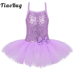 Ballet Dress Kids Girls Sequins Tutu Gymnastic Leotard Flower Dress Baby Children Ballerina Fairy Party Costume Stage Dancewear