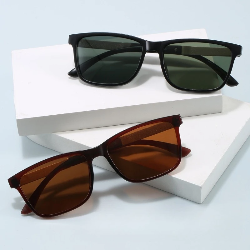 

​​2025 New Square Polarized Sunglasses Men, UV400 Driving Glasses Anti-Glare Outdoor Fashion Glass Lens​​