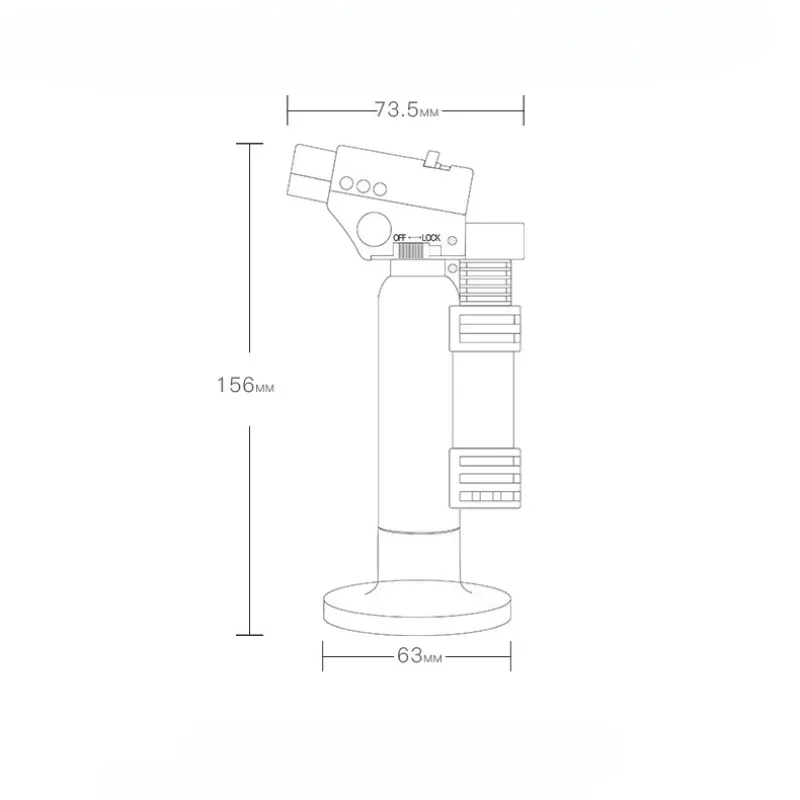 Outdoor Windproof Butane Gas Lighter With Two Types Of Flames Turbo Torch Large Firepower BBQ Kitchen Cooking Ignition Gun - view 6