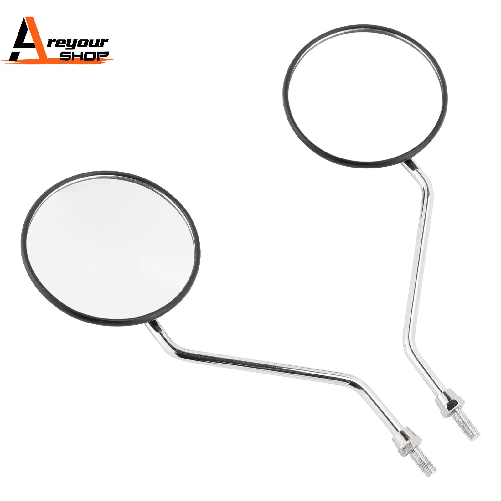 Conjunto de espelho redondo preto para Honda NA NC NQ NX SE TG50 Express Spree Gyro Elite 50